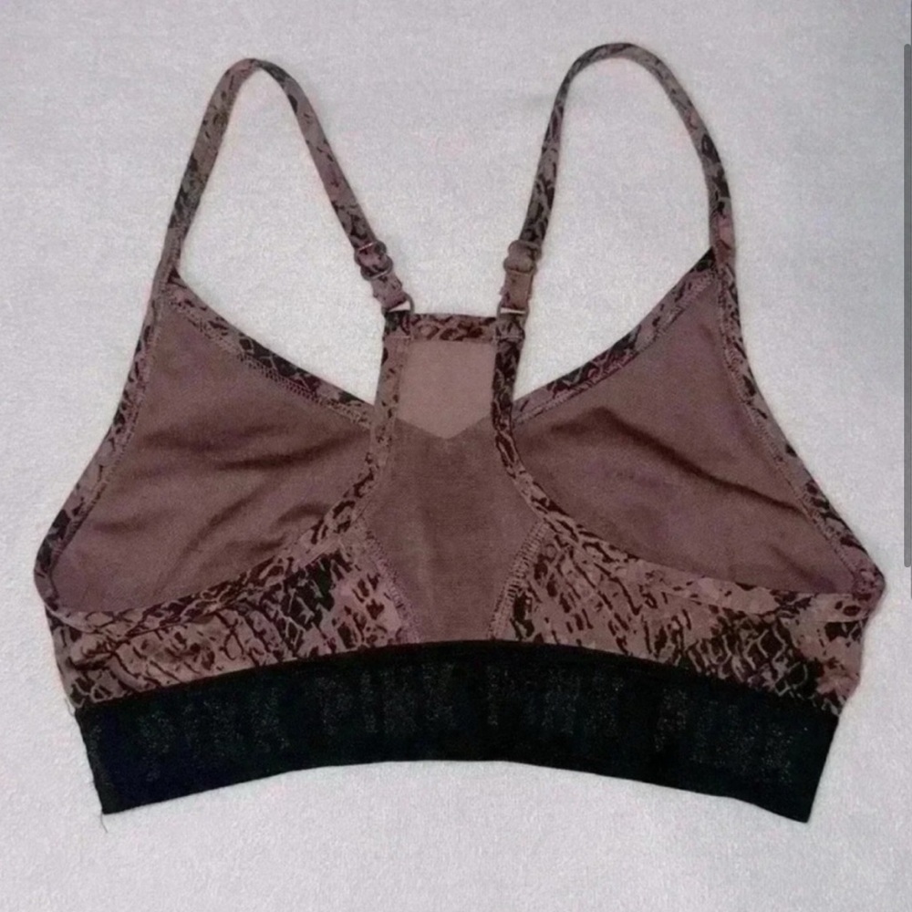 Victoria’s Secret PINK Sportsbra Snakeskin Print with Mesh Detail - Picture 4 of 6